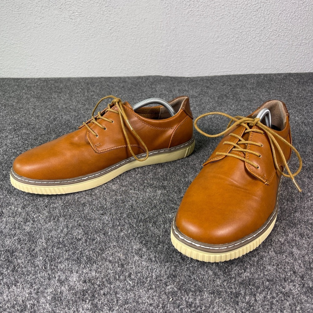 Deer Stags Oakland Mens 10.5M Tan Casual Oxford Shoes Faux Leather Comfort